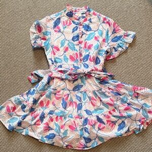 J.Marie Floral Dress in Pink and Blue